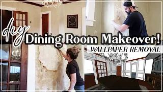 DIY Dining Room Makeover Part 1 | Wallpaper Removal Nightmare!