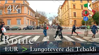 Rome | City Drive, Italy [EUR ⩾ Lungotevere dei Tebaldi] December 2021 | 14:00 | ☁️