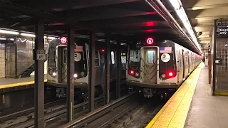 NYC Subway HD 60fps: Budd R32 & Alstom R160A C Trains Relaying on Express Tracks @ Euclid Avenue