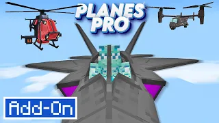 PLANES PRO ADDS 10 FLYABLE PLANES TO MINECRAFT SURVIVAL Add-on Showcase (Mobile, Console, PC)