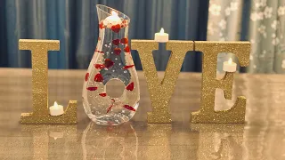 Gel beads EASY tabletop decor idea - Valantine