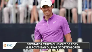 Spectator Takes Club Out Of Rory McIlroy’s Bag During Scottish Open