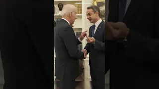 Kyriakos Mitsotakis meets with Joe Biden at the Whitehouse