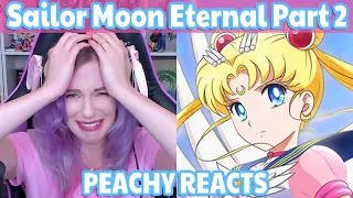 PEACHY REACTS Sailor Moon Eternal Part 2 (Watch-Along)