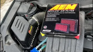 AEM Dry Flow Air Filter Install & Test