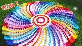 Lovely 🌈 Crochet Trendy Tablemat Tablecloth Doilly Thalposh | 🌈 रंगीन थालपोश