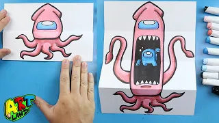 How to Draw an Among Us Surprise Fold Squid