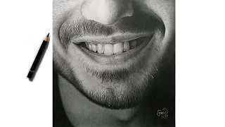 Close-Up, Detailed & Realistic Portrait Drawing using Cretacolor Nero Oil-Based Charcoal Pencil