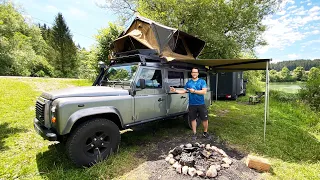 Roomtour #4 – Land Rover Defender Campervan – mit Wohnmobilzulassung, Dachzelt und Außendusche 🚿