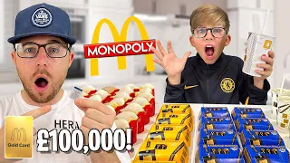 WE SPENT £100 on McDONALDS MONOPOLY to WIN £100,000!!