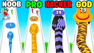 NOOB vs PRO vs HACKER In Snake Run Race | With Oggy And Jack | Rock Indian Gamer |