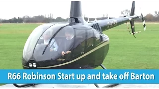 Helicopter R66 jet turbine taking off from Barton learn to fly