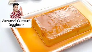 Eggless Caramel Pudding- ONLY 4 Ingredients | No Condensed Milk | NO Oven | Christmas Recipe