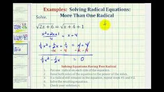 Ex 7:  Solve Radical Equations - Two Square Roots