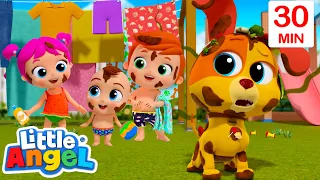 Dirty Bingo Takes a Bath! | Animal Learning Videos | Little Angel Kids Songs & Nursery Rhymes