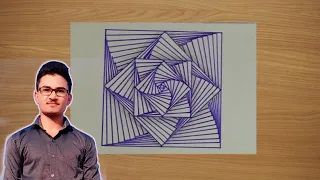 Geometric pattern tutorial || Square Spiral Drawing ||