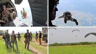 Thrilling air adventures: Green Berets and paratroopers in epic free-fall jumps