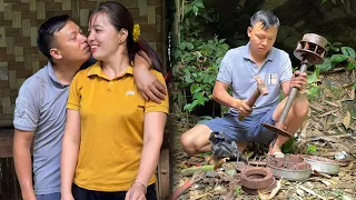 Xuan repairs generators - Harvests papayas, vegetables to sell. Great dinner