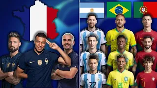 Mbappe Griezmann Giroud  🆚 Argentina Brazil Portugal (Messi, Ronaldo, Neymar, Rodrygo, Vini Jr) 🔥