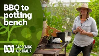 How to turn an old BBQ into a portable potting bench | DIY garden projects | Gardening Australia