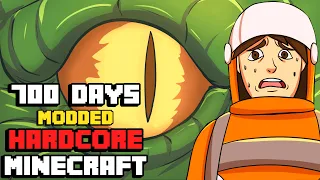 I Survived Hardcore Modded Minecraft For 700 Days using the largest modpack possible