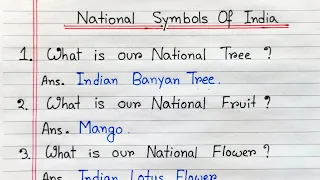 National symbols of India | Indian national symbols in English | National symbols GK questions