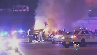 Police Pursuit Ends In Fiery Crash