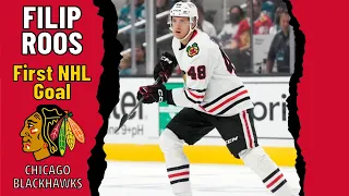 Filip Roos #48 (Chicago Blackhawks) first NHL goal Nov 12, 2022