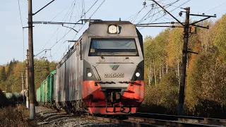 Train videos. Freight trains in Russia - 79.