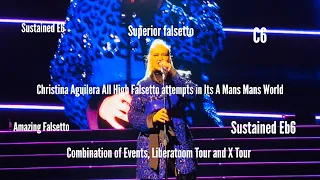 Christina Aguilera | All high falsetto attempts in Its A Man’s Man’s World