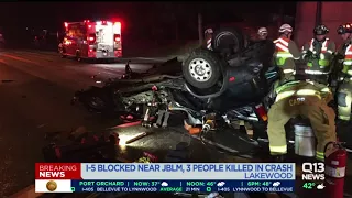 WSP: 3 dead in hit-and-run DUI crash on I-5 in Lakewood