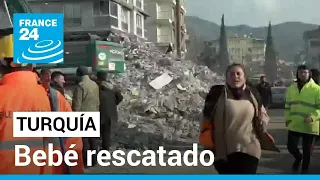 Bebé es encontrado sano y salvo bajo los escombros a una semana del terremoto en Turquía