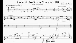 De Bériot Violin Concerto No.9 op.104 A Minor. First Movement with Metronome. Slow Practice Video