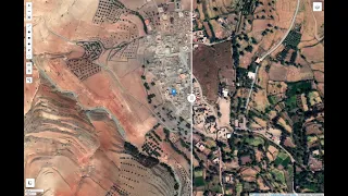 2023 Morocco Earthquake - Maxar Open Data Program Leaflet Split Map Example