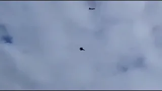 F-35Cs flyover before landing. LOUD!