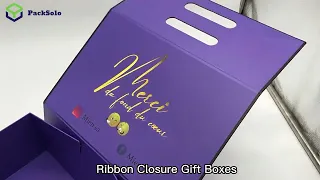 Custom Ribbon Closure Gift Boxes With Logo Printing