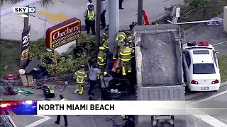 3 injured in North Miami Beach crash involving dump truck