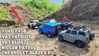 Мощный подъем и 5 внедорожников! ... УАЗ, Ford F450, Patrol, Blazer K5 ... RC OFFroad 4x4