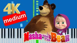 Masha And The Bear - Lullaby Song (Rock-a-bye, Baby!) (Slow Medium) Piano Tutorial 4K