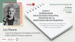 Leyes y generalidad en ecología evolutiva: desafíos de la investigación en desiertos