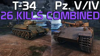 Pz V/IV & T-34: 26 kills combined in 3 games | World of Tanks