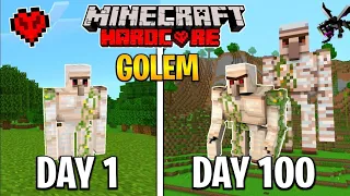 I Survived 100 Days as a Iron Golem in Minecraft Hardcore (Hindi) 🔥