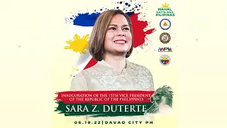 INAUGURATION OF SARA  DUTERTE AS THE 15th VICE PRESIDENT OF THE REPUBLIC OF THE PHILIPPINES 🇵🇭