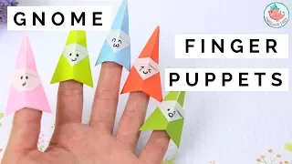 How to Fold an Origami Gnome Finger Puppet - Paper Finger Puppets Paper Crafts