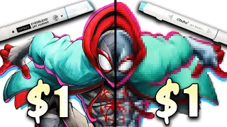 $1 vs $1 MARKER ART | Cheap VS Cheap!! Which is WORTH IT..? | MILES MORALES