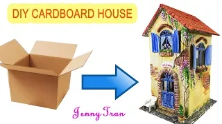 How to Build a Cardboard House using DAS clay and Acrylic paints