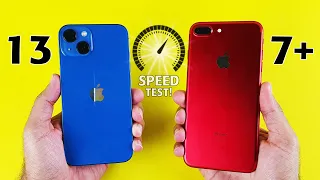 iPhone 13 vs iPhone 7 Plus SPEED TEST - WHAT!!😲