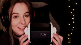 ASMR | deep ear breathing & tk sounds - mic blowing, ear to ear