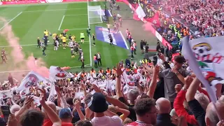 Saints celebrating promotion to the PL at Wembley!!