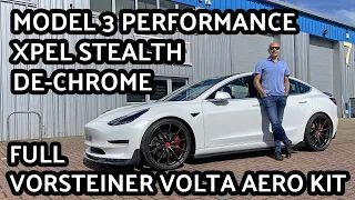 Telsa Model 3 Performance, Full Vorsteiner Volta Aero Bodykit, Xpel Stealth, Chrome Delete 4K